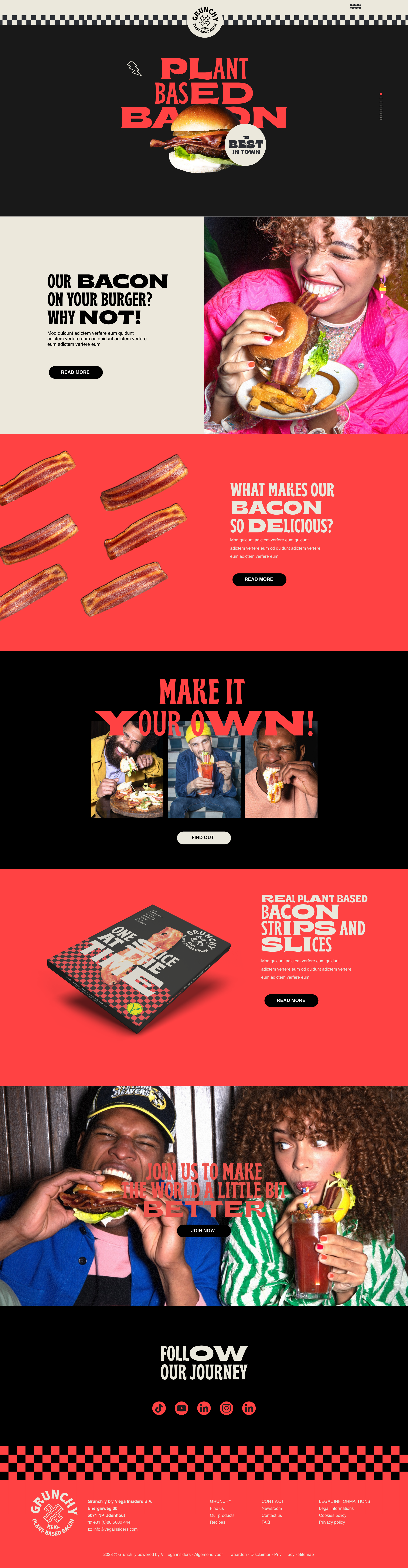 Afbeelding van webdesign voor vegan bacon