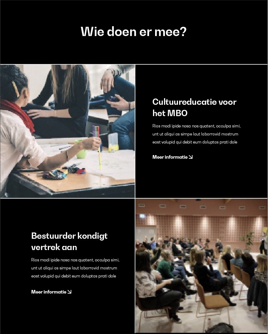 E-mail marketing ontwerp voor Cultuur oost Apeldoorn. Met informatie over betrokken partijen.
